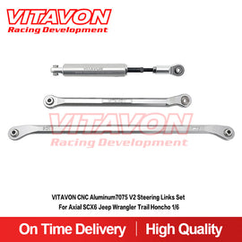 VITAVON SCX6 CNC Aluminum7075 V2 Steering Links Set for Axial SCX6 1/6