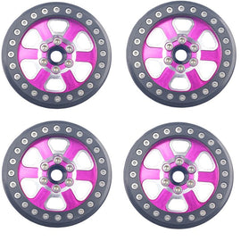 Powerhobby Aluminum 2.2" Beadlock Wheels Pink (4) 1/10 Rock Crawler