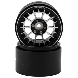 Treal 2.2" Type-A Beadlock Wheels (Black/Silver) (2)