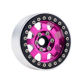 Powerhobby B1 Aluminum 1.9 Beadlock Wheels w 9mm Hubs (4) 1/10 Rock Crawler PINK