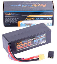 Powerhobby 4s 5200mah 50c Lipo Battery with XT60 Plug Hard Case + Adapter