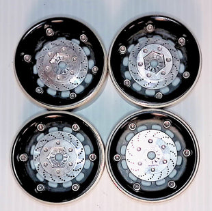 Used - 1.9 Vanquish Method Black/Clear Beadlock Wheels with Aluminum Rotors, Hubs, and Rings (4)