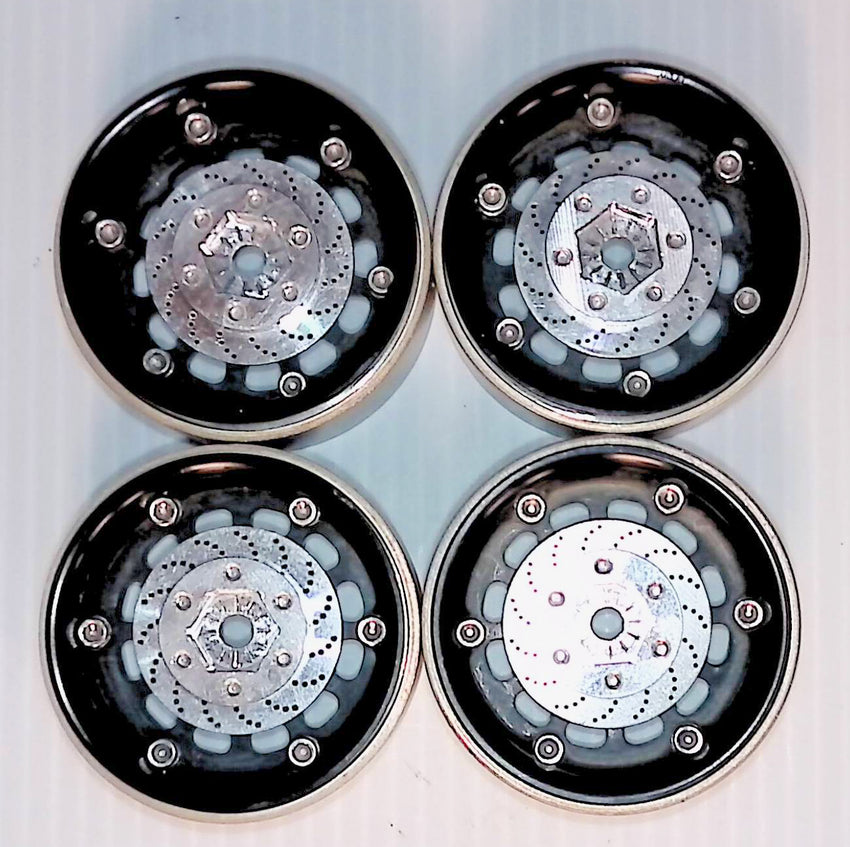 Used - 1.9 Vanquish Method Black/Clear Beadlock Wheels with Aluminum Rotors, Hubs, and Rings (4)