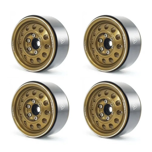 Treal Hobby Type I 1.9" Vintage 12-Hole Beadlock Wheels (Bronze) (4)