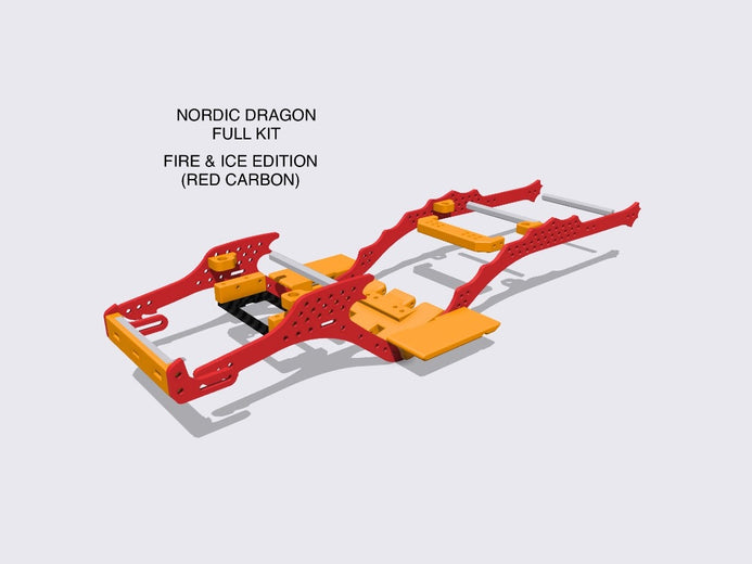 NordicCrawl RC Nordic Dragon LCG chassis FULL KIT *FIRE and ICE* edition (RED carbon)
