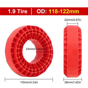 INJORA Hard Silicone Rubber Inserts For 118-122mm, 4.75" OD, 1.9" Tires (4), Red