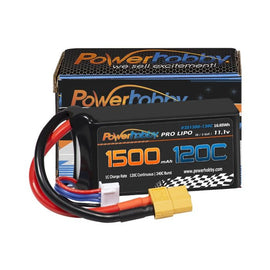 Powerhobby 3S 11.1V 1500mah 120C Lipo Battery w XT60 Plug