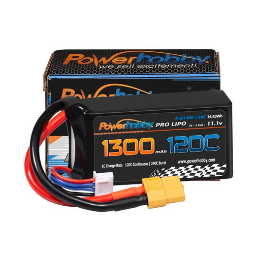 Powerhobby 3S 11.1V 1300mah 120C Lipo Battery w/ XT60 Plug