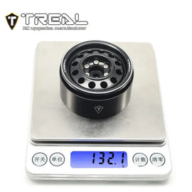 Treal Metal 1.9 Beadlock Wheel Rims 4pcs Vintage Design Wheel Hub for Wagon Wheel 1:10 RC Crawler -Type I Black