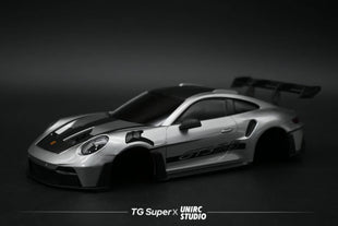 GT55 1/24 Scale GT3 RS Sports Car Body – Racing Edition – 109mm Wheelbase (Silver)