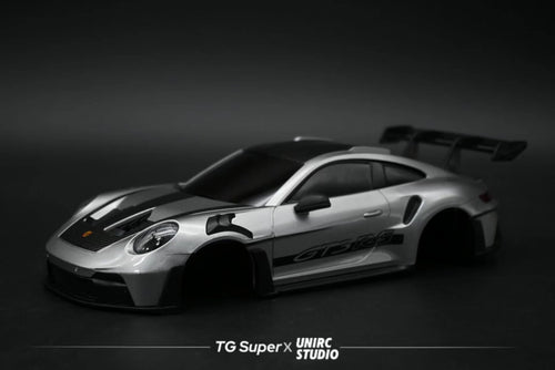 GT55 1/24 Scale GT3 RS Sports Car Body – Racing Edition – 109mm Wheelbase (Silver)