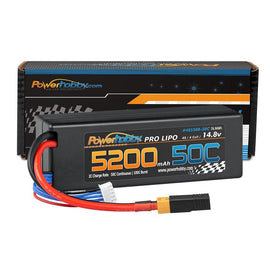 Powerhobby 4s 14.8v 5200mah 50c Lipo Battery w XT60 + Adapter Plug Hard Case LCG