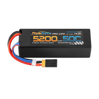 Powerhobby 4s 14.8v 5200mah 50c Lipo Battery w XT60 + Adapter Plug Hard Case LCG