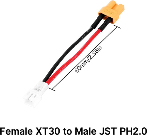 InjoraJST PH2.0 Male to XT30 Female Adapter