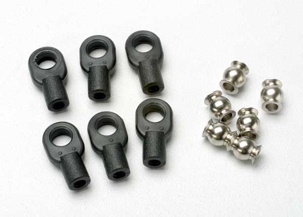 Traxxas Rod ends, small, with hollow balls (6) (for Revo® steering linkage)