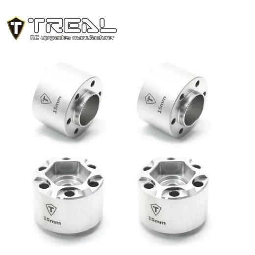 Treal (15mm Thickness) 12mm Hex Hubs Wheel Adaptor 6 Bolts Different Offset Aluminum 7075 for 1:10 Crawler-Silver