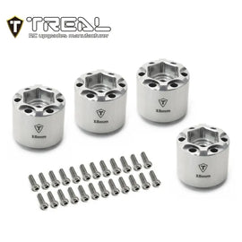 Treal (18mm Thickness) 12mm Hex Hubs Wheel Adaptor 6 Bolts Different Offset Aluminum 7075 for 1:10 Crawler-Silver