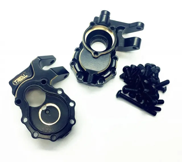 Treal Brass Inner Front Portal Drive Housing for Traxxas TRX-4/TRX-6 Crawler RC Car (2) pcs Black