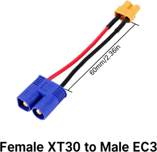 Injora Female XT30 to Male EC3 Adapter (1)