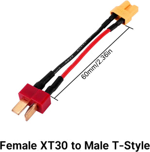 Injora Female XT30 to Male Deans (T-Style) Adapter (1)