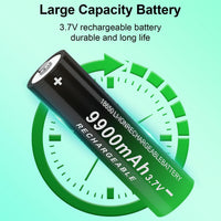 CPZZ Button Top Rechargeable Battery 18650 3.7V Lithium Batteries (2/pk)
