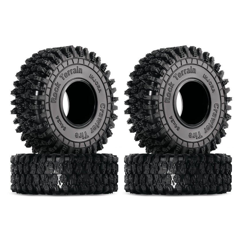 Injora Rock Terrain 64x24 Crawler Tires w/ Foams (4)