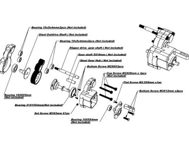 Hot Racing Aluminum Transmission Case Axial Wraith