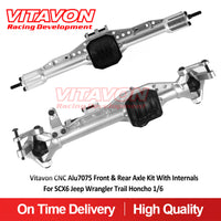 Vitavon SCX6 Jeep Wrangler/Trail Honcho 1/6 CNC Alu7075 Front & Rear Axle Kit W/ Internals