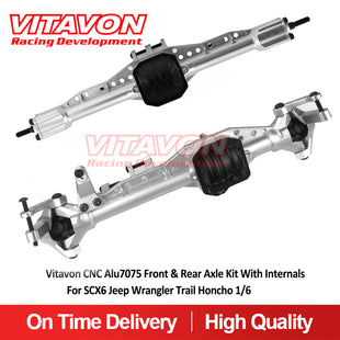 Vitavon SCX6 Jeep Wrangler/Trail Honcho 1/6 CNC Alu7075 Front & Rear Axle Kit W/ Internals