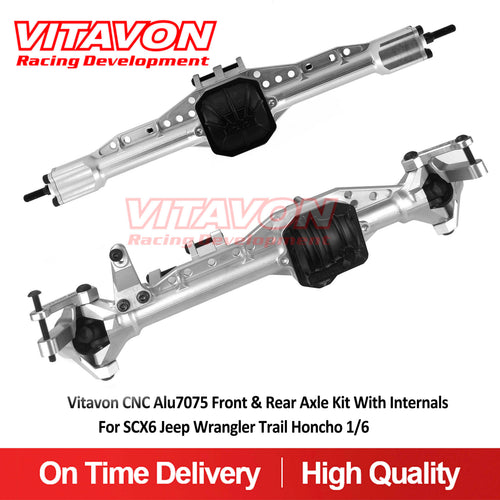Vitavon SCX6 Jeep Wrangler/Trail Honcho 1/6 CNC Alu7075 Front & Rear Axle Kit W/ Internals