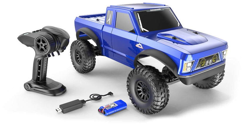 Redcat Danchee RidgeRunner RC Crawler - 4 Wheel Steering - 1:10 Brushed Rock Crawler, Blue