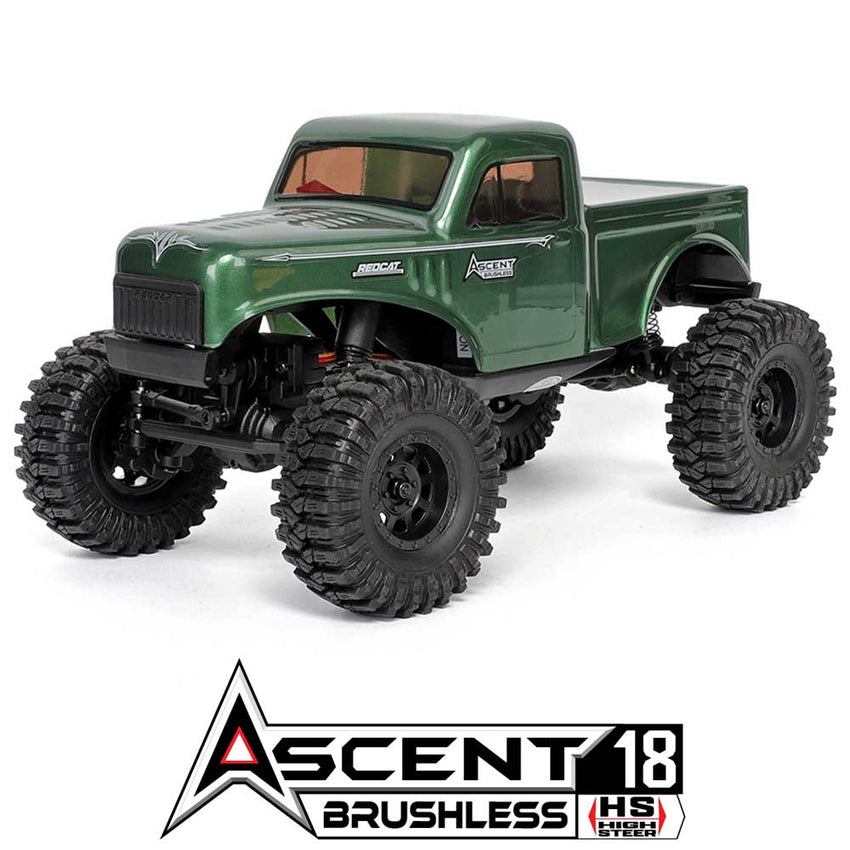 Redcat Ascent-18 1/18 GREEN 4WD RTR Brushless Rock Crawler w/2.4GHz Radio, Battery & Charger