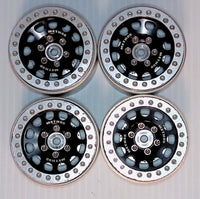 Used - 1.9 Vanquish Method Black/Clear Beadlock Wheels with Aluminum Rotors, Hubs, and Rings (4)