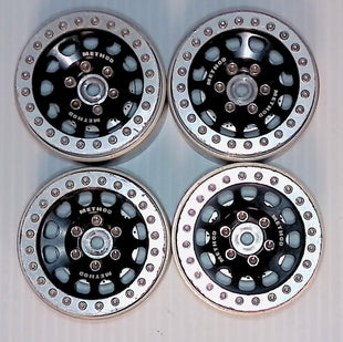 Used - 1.9 Vanquish Method Black/Clear Beadlock Wheels with Aluminum Rotors, Hubs, and Rings (4)