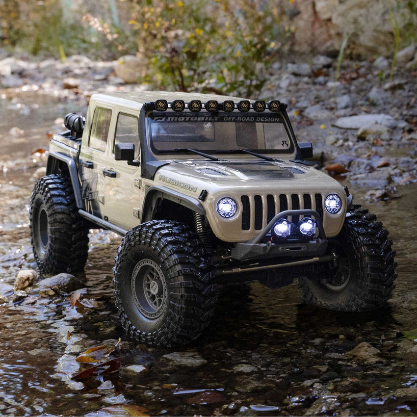 Axial 1/10 BROWN SCX10 III Motobilt Waypoint Jeep JT Gladiator 4X4 RTR Brushed Rock Crawler