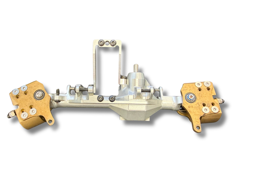 SuperShafty CS41 Left Drop Steering Axle with Dlux 1.9 Lower Heavy Brass Knuckle Arms - Display Axle