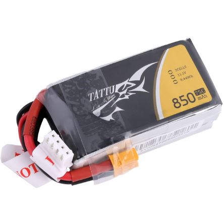 Tattu 850mAh 11.1V 75C 3S1P Lipo Battery Pack With XT30 Plug