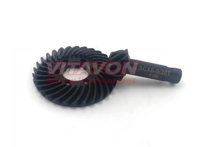 VITAVON HD Steel 1.5 Mod Ring & Pinion Spiral Cut Bevel Gear 9/30T For Axial SCX6