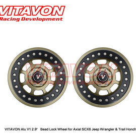 VITAVON V1 Aluminum 2.9" Bead Lock Wheels for Axial SCX6 Honcho & Jeep Wrangler 1/6