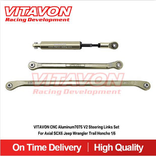 VITAVON SCX6 CNC Aluminum7075 V2 Steering Links Set for Axial SCX6 1/6