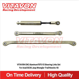 VITAVON SCX6 CNC Aluminum7075 V2 Steering Links Set for Axial SCX6 1/6