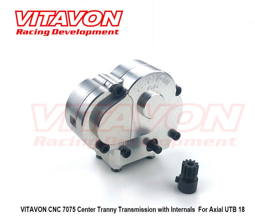 VITAVON CNC 7075 Center Tranny with Internals Lower Ratio For Axial UTB 18 Silver