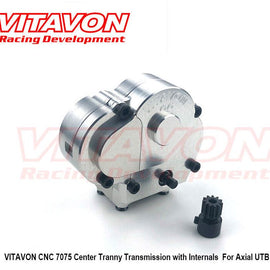 VITAVON CNC 7075 Center Tranny with Internals Lower Ratio For Axial UTB 18 Silver