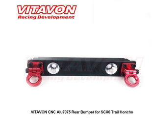 VITAVON CNC Aluminum #7075 Rear Bumper For SCX6 Trail Honcho Black