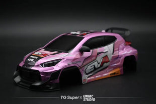 GT55 1/24 Scale Rally Hatchback-Style Plastic Body Shell – 109mm Wheelbase (Pink)