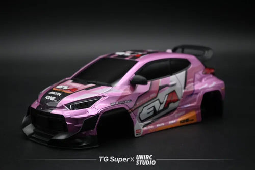 GT55 1/24 Scale Rally Hatchback-Style Plastic Body Shell – 109mm Wheelbase (Pink)