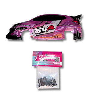 GT55 1/24 Scale Rally Hatchback-Style Plastic Body Shell – 109mm Wheelbase (Pink)