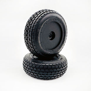 HackFab Blip Front Premounted Mini Oval Tires fits Losi Mini (Super Soft) (Black) (2)