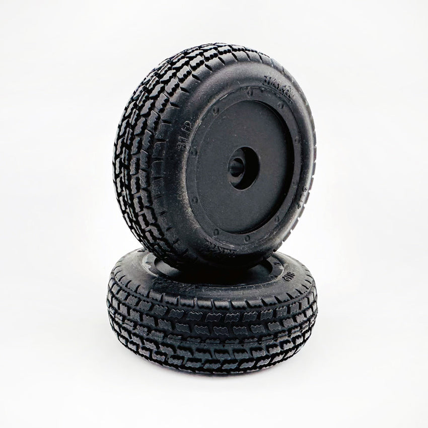 HackFab Blip Front Premounted Mini Oval Tires fits Losi Mini (Super Soft) (Black) (2)