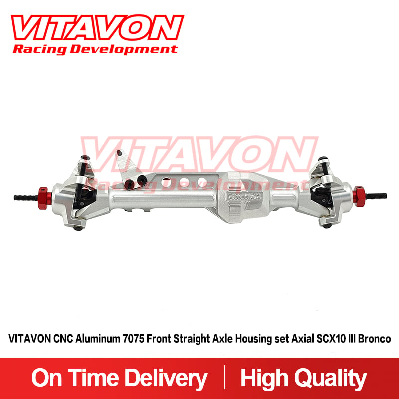 VITAVON CNC Aluminum 7075 Front & Rear Axle Housing Set for Axial SCX10 III, Bronco, CJ7